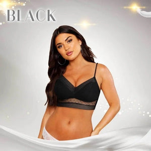 Starry Bra - Low Back Wireless Lifting Lace Bra Lingerie Claire & Clara Black S 